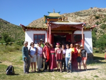Begrüßung durch die Lamaistin im Kloster Erdene Khamb
